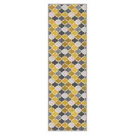 Conceptum Alfombra 100x150 cm Gris, Mostaza y Gris Oscuro